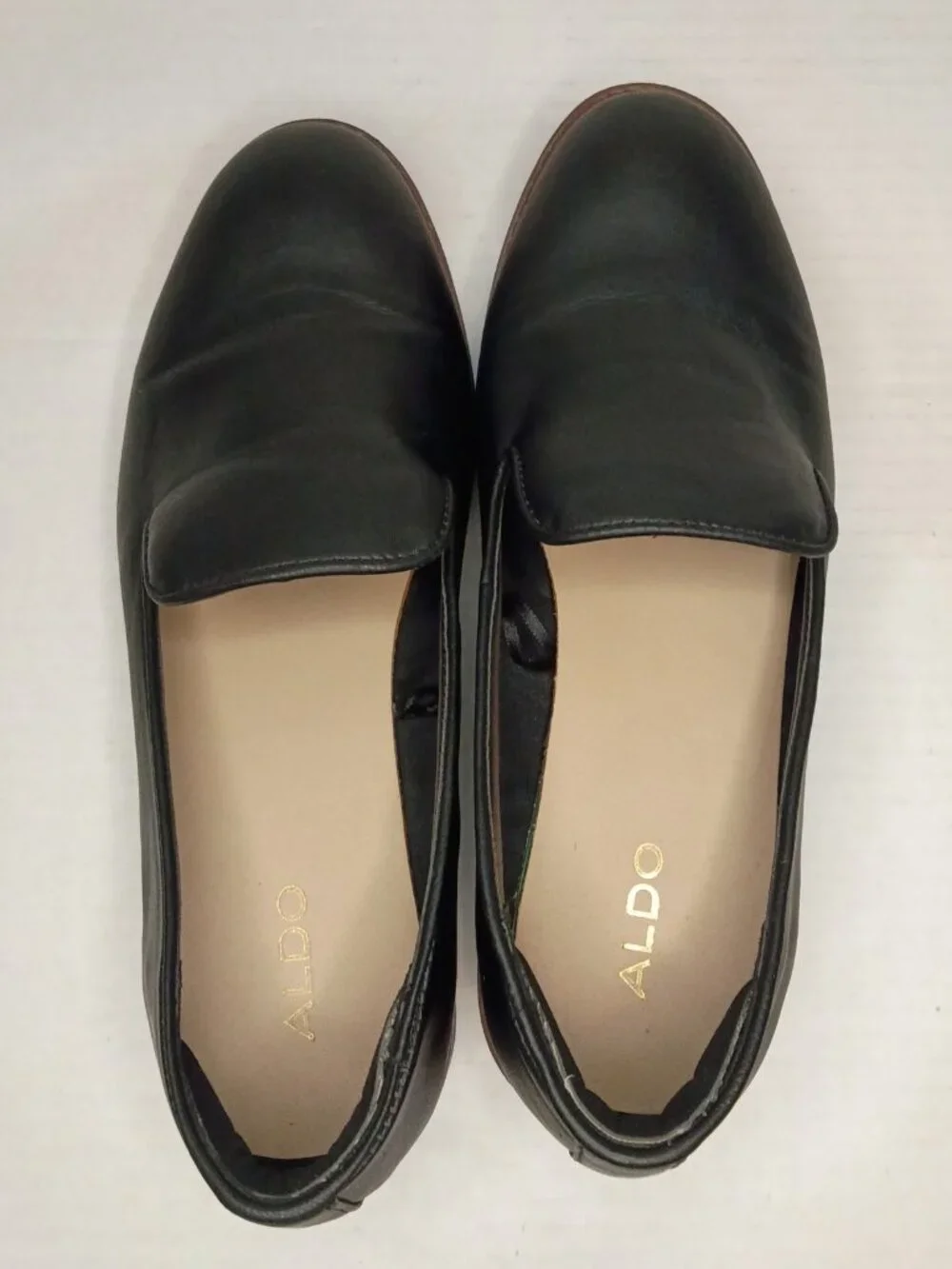 ALDO Black Slip On Comfort Loafers Rounded Toe Women’s Size 7.5